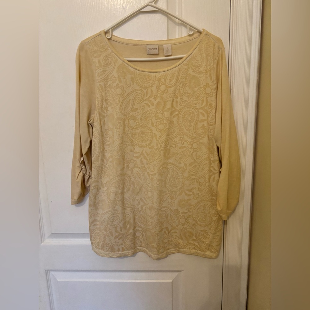 Chico's Yellow Paisley Women's Blouse, Like New